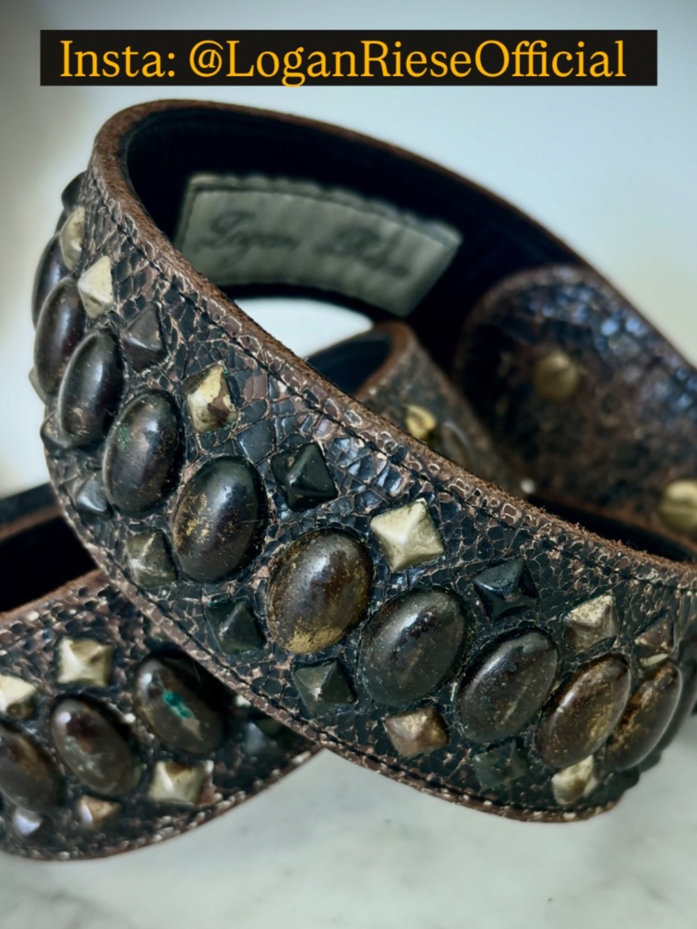 Authentic Vintage studded Rock n Roll Belts, real bread spots